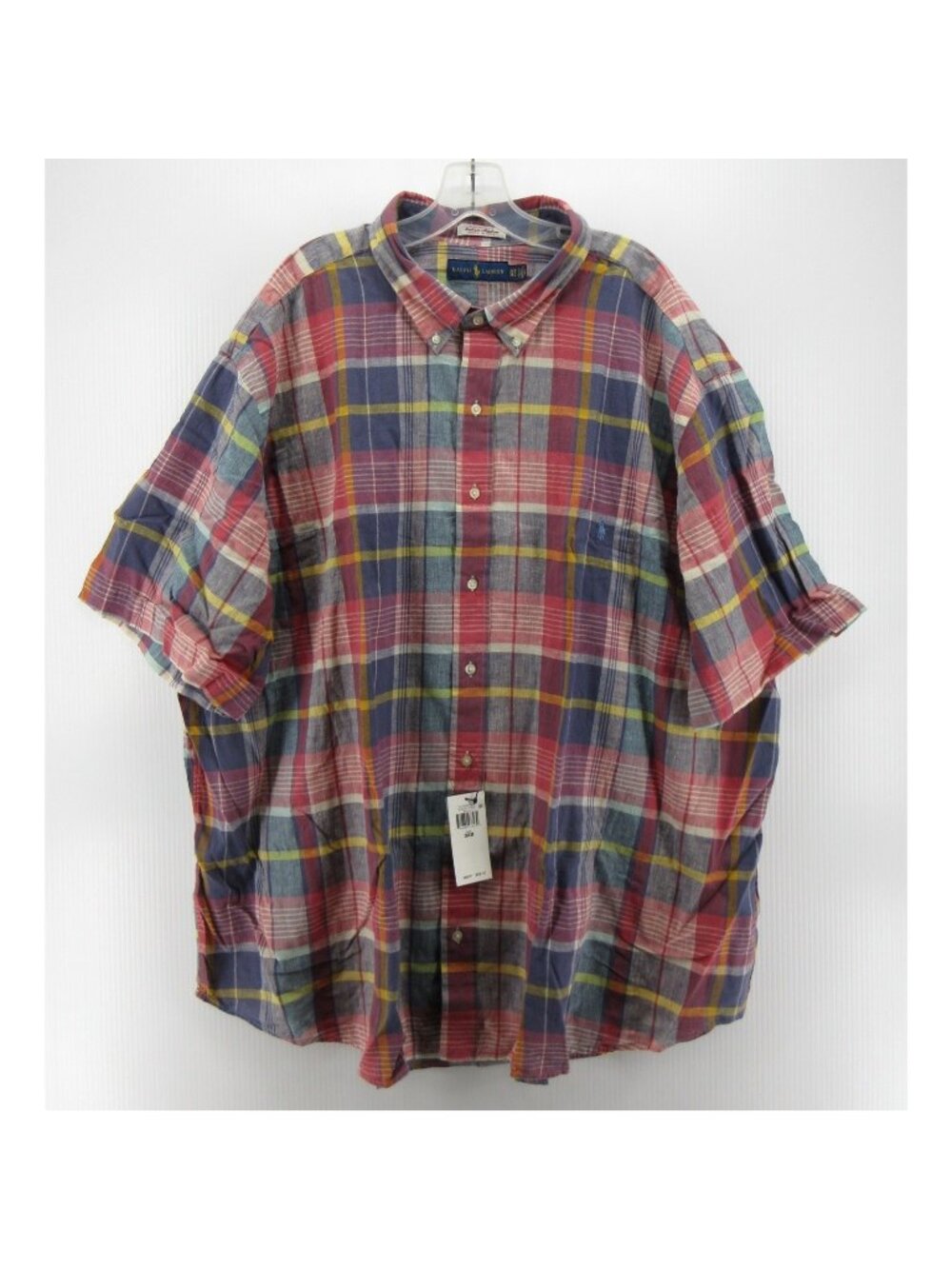 Ralph Lauren Shirt 3XB Big Indian Madras Plaid Button Down Preppy Pony
